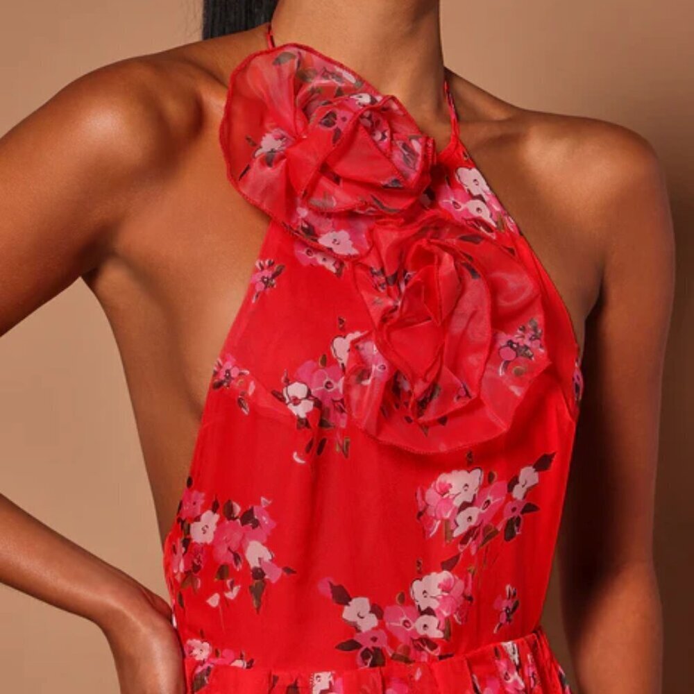 NEW w TAGS 🏷️ FASHION NOVA Floor-length Floral Maxi Dress (Women’s Size Large) - Picture 6 of 17